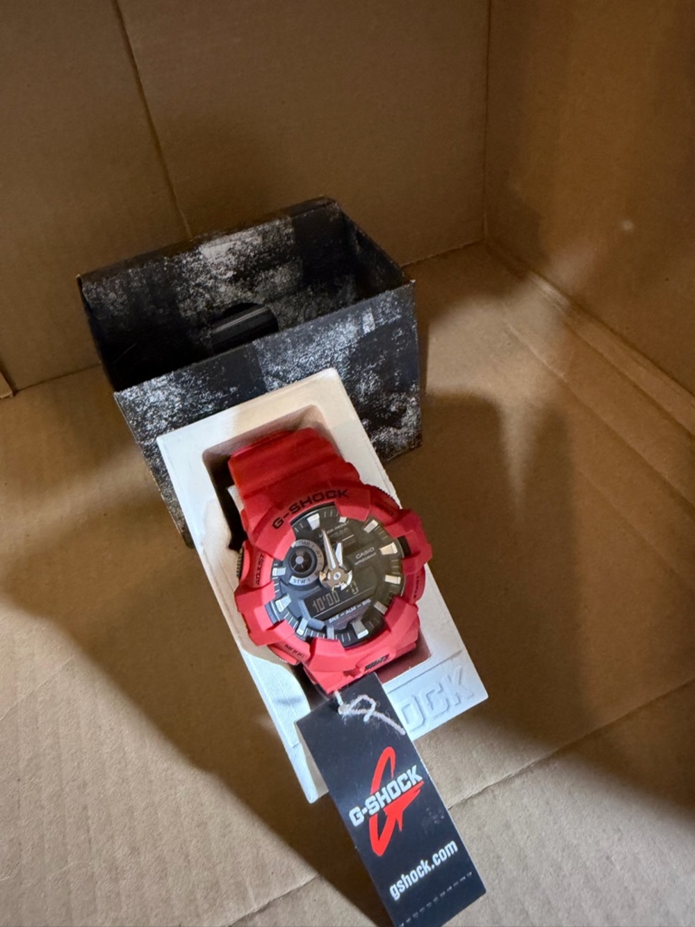 G-Shock Red Resin Sport Watch with Black Dial